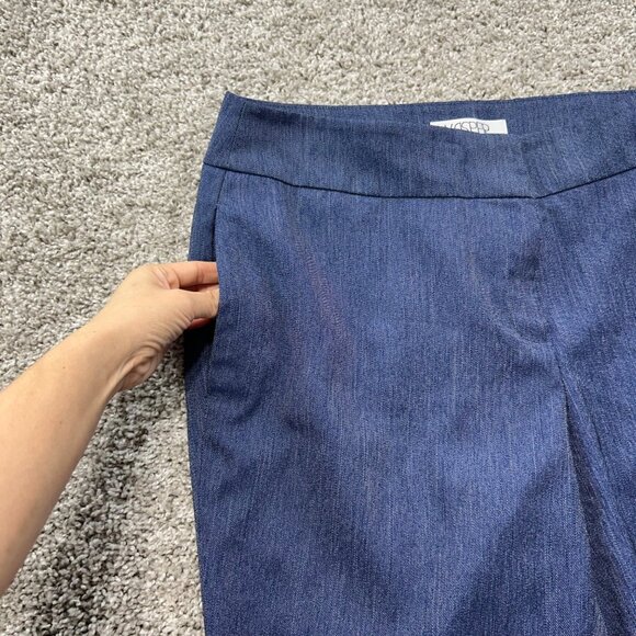 Kasper Womens Denim Trousers Size 12 Mid-Rise Straight Leg Made In Vietnam - Picture 2 of 9